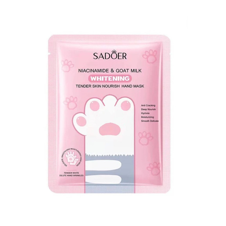 ماسک دست سادور مدل نیاسینامید با عصاره شیر مناسب برای انواع پوست وزن 35 گرم