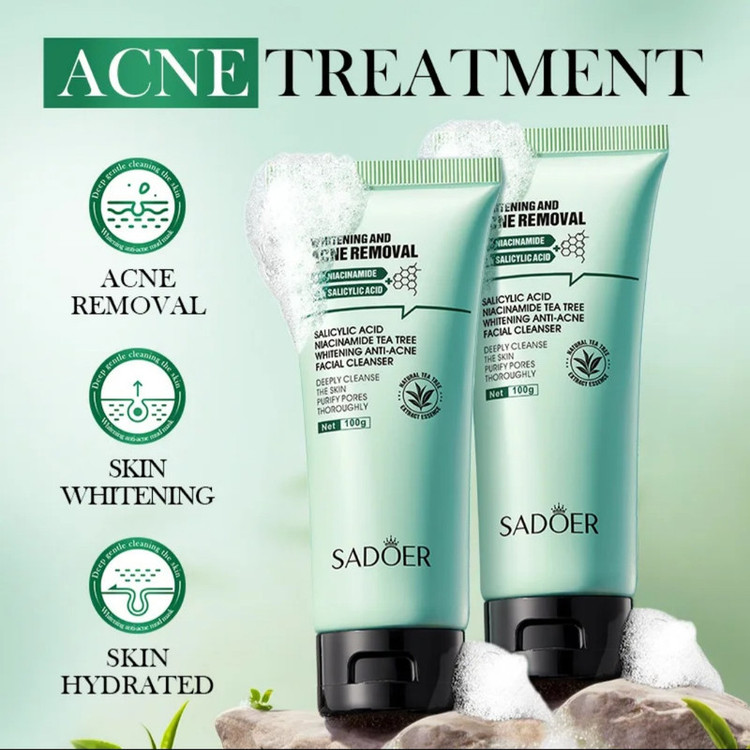 فوم ضد جوش صورت سادور مدل ANTI-ACNE مناسب برای پوست آکنهای وزن 100 گرم