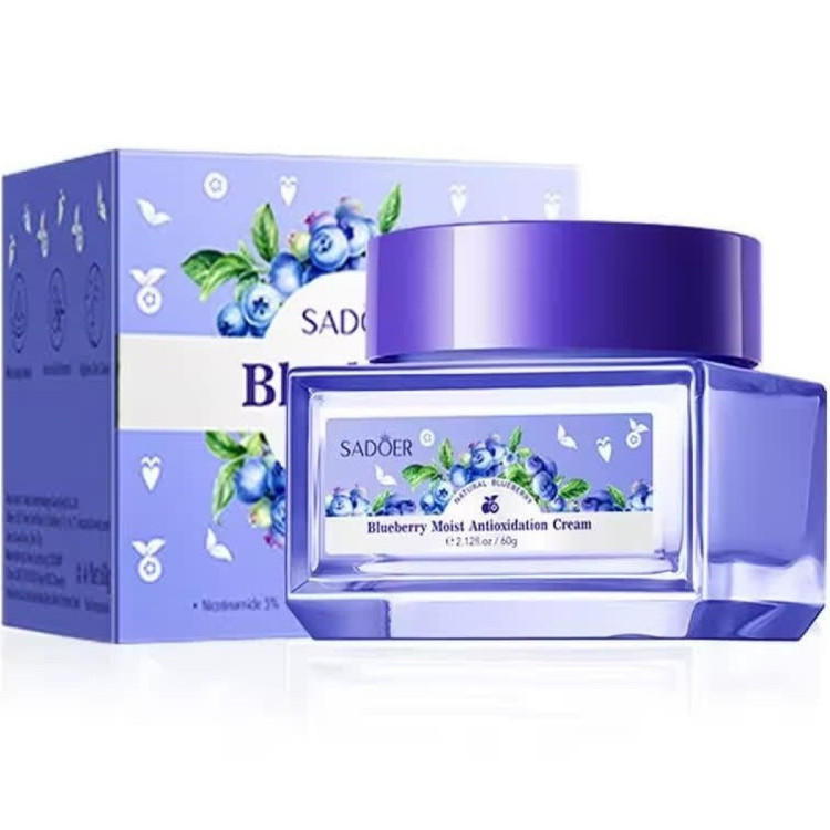 کرم مرطوبکننده صورت، دست سادور مدل بلوبری هیالورونیک اسید مناسب برای انواع پوست وزن 60 گرم