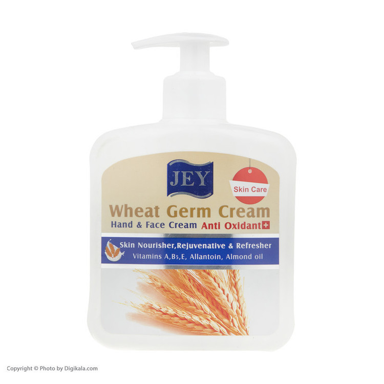 کرم مرطوبکننده دست و صورت جی مدل Wheat-Germ مناسب برای انواع پوست حجم 450 میلی لیتر مجموعه 2 عددی