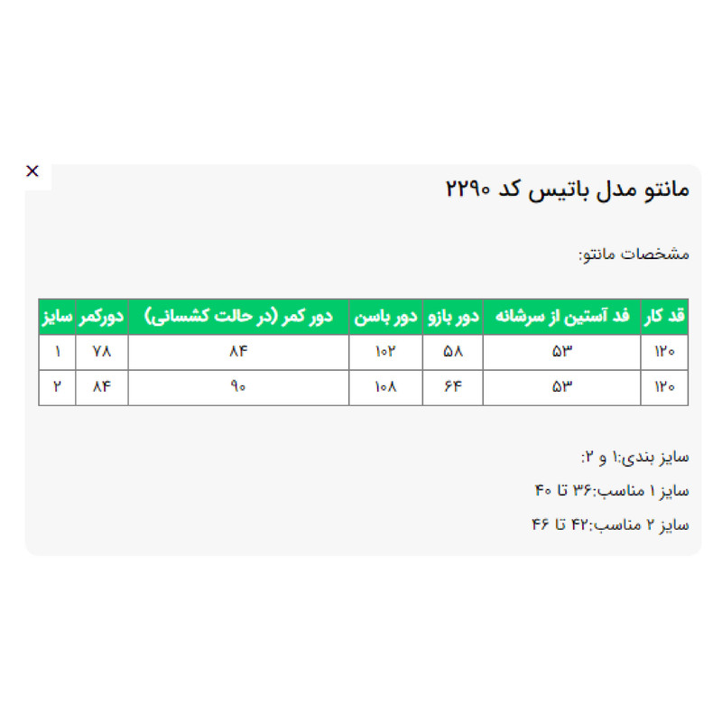 مانتو زنانه مدل باتیس کد 229051