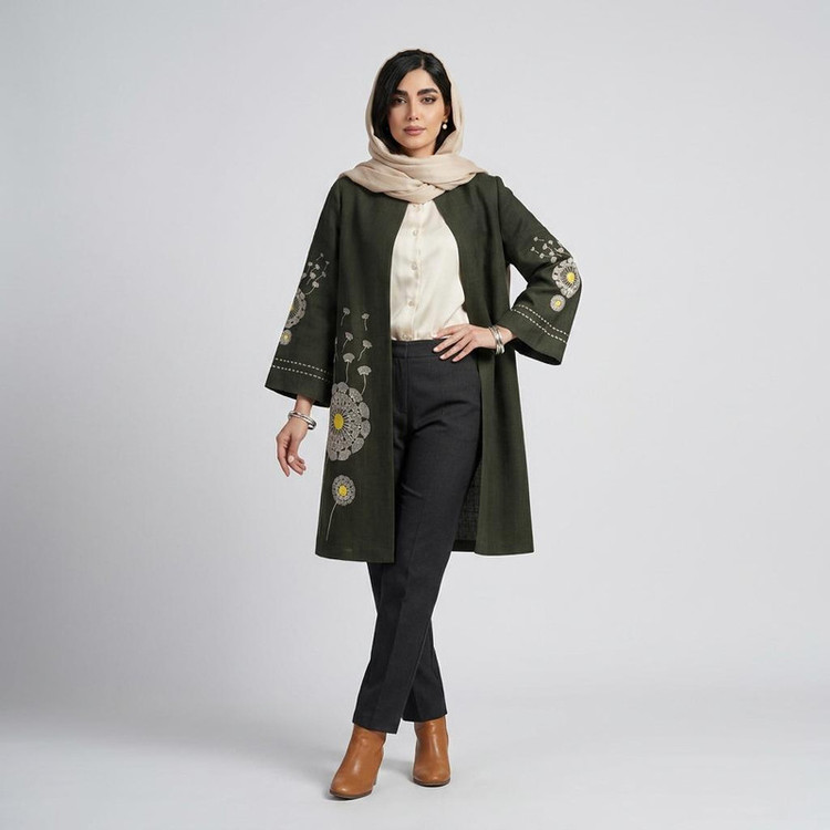 مانتو زیر زانو زنانه مدل پریسان کد 2503