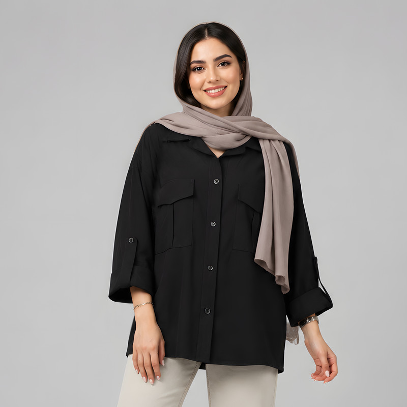 شومیز آستین بلند یقه برگردان زنانه  مدل نگارین کد 2575