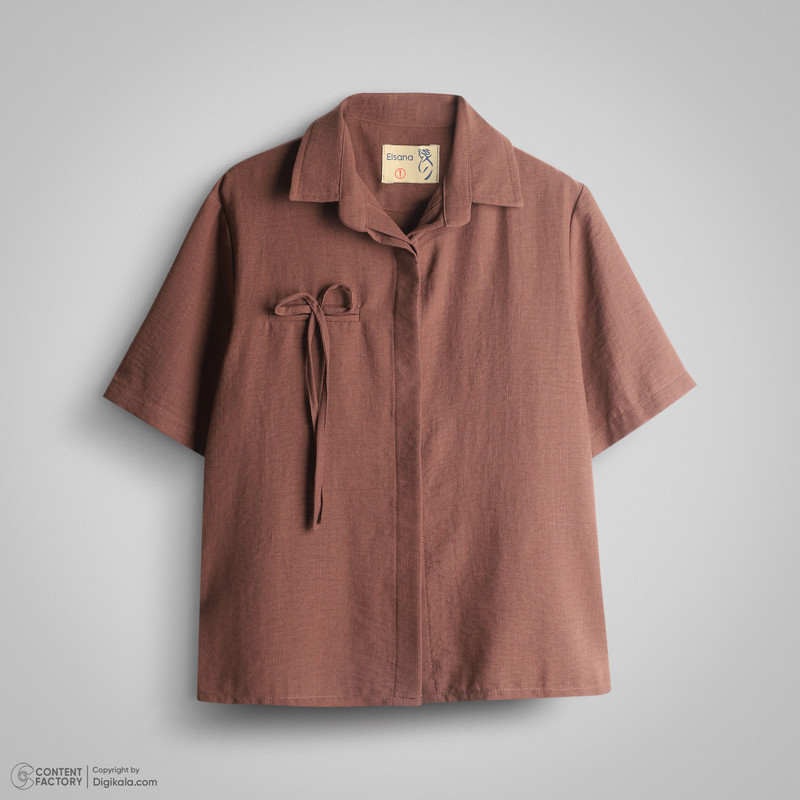 شومیز آستین کوتاه یقه برگردان زنانه مدل ماژان کد 2578