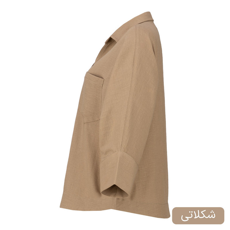 شومیز آستین بلند یقه برگردان زنانه مدل پارلا کد 2568