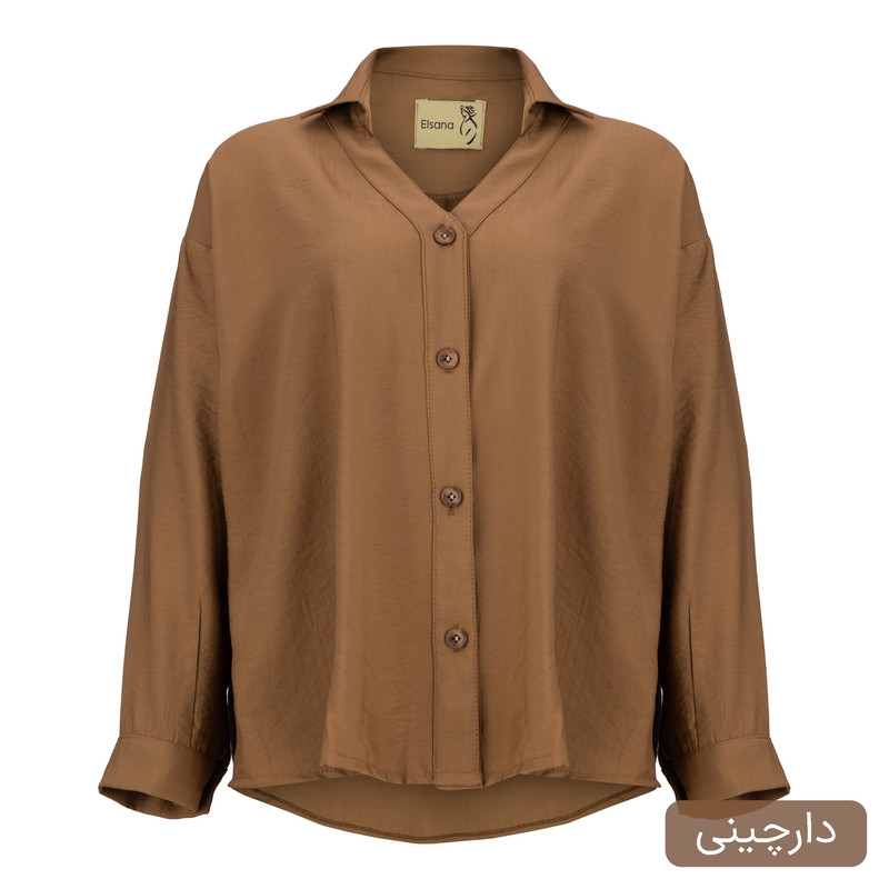 شومیز آستین بلند یقه هفت زنانه مدل نوشان کد 2551