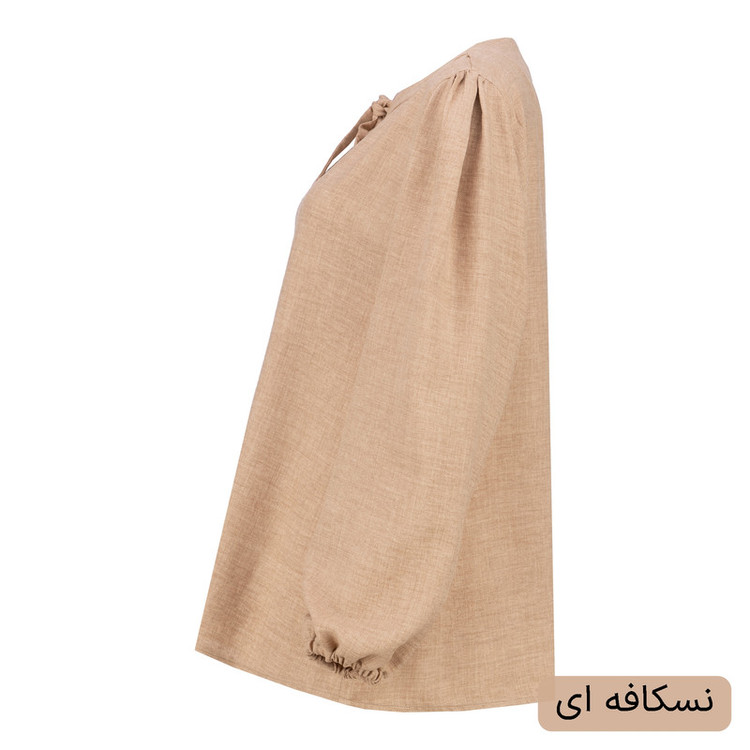 بلوز آستین بلند یقه ایستاده زنانه مدل یاشگین کد 2472