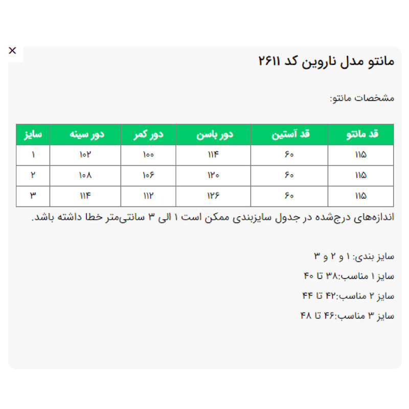 مانتو زیر زانو زنانه مدل ناروین کد 2611