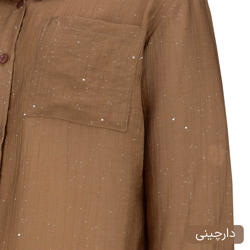 شومیز آستین بلند یقه برگردان زنانه مدل دایکو کد 2519