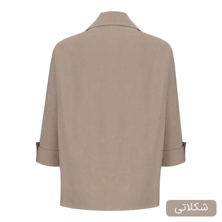 شومیز آستین بلند یقه برگردان زنانه مدل آژند کد 2592
