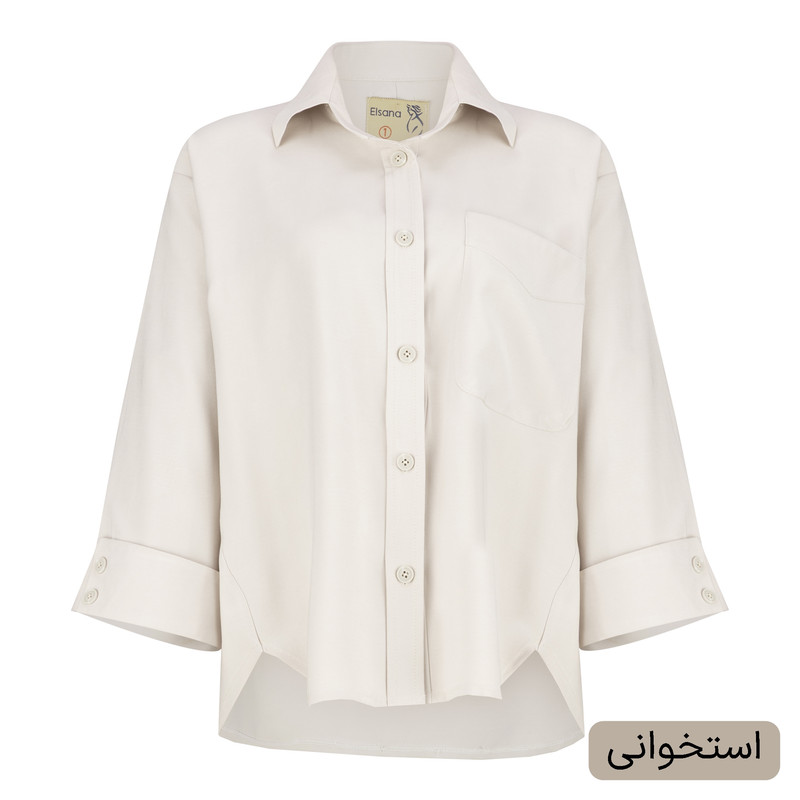 شومیز آستین بلند یقه برگردان زنانه مدل آژند کد 2592
