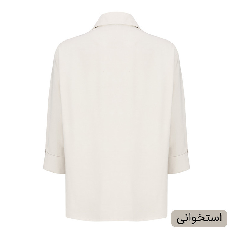 شومیز آستین بلند یقه برگردان زنانه مدل آژند کد 2592