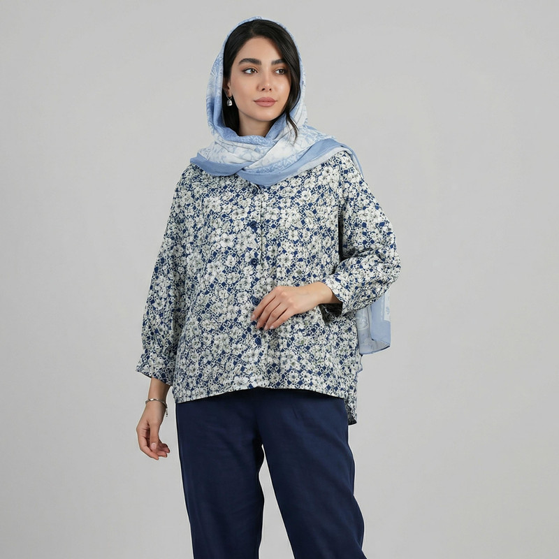 شومیز آستین بلند یقه برگردان زنانه مدل آوانا کد 242705