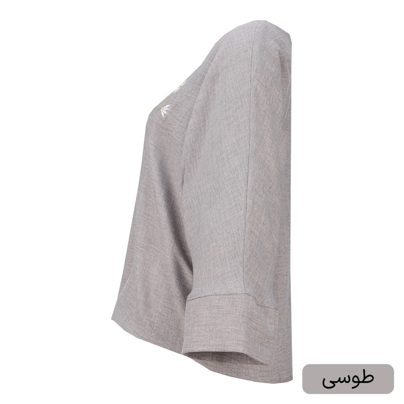 بلوز آستین بلند یقه هفت زنانه مدل تانلی کد 2536