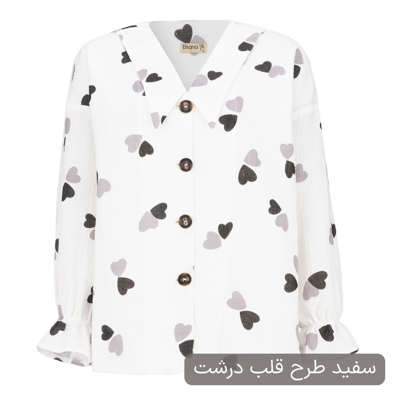 شومیز آستین بلند یقه برگردان زنانه مدل نیکین کد 244871