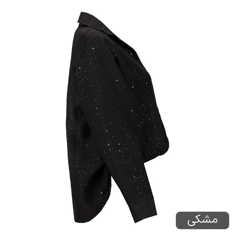 کراپ شومیز آستین بلند یقه برگردان زنانه مدل ماریاس کد 2586