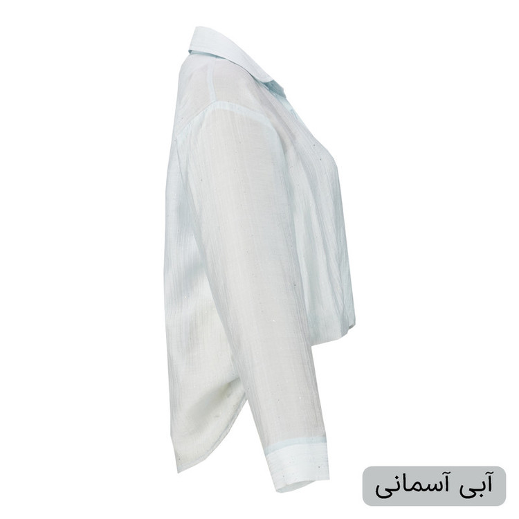 کراپ شومیز آستین بلند یقه برگردان زنانه مدل ماریاس کد 2586