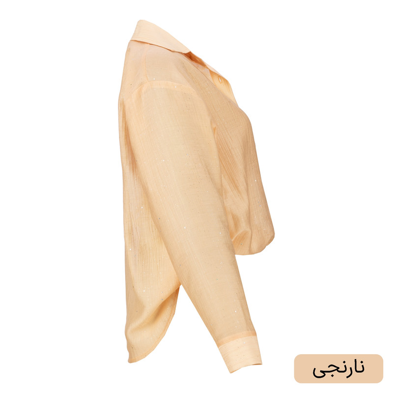 کراپ شومیز آستین بلند یقه برگردان زنانه مدل ماریاس کد 2586