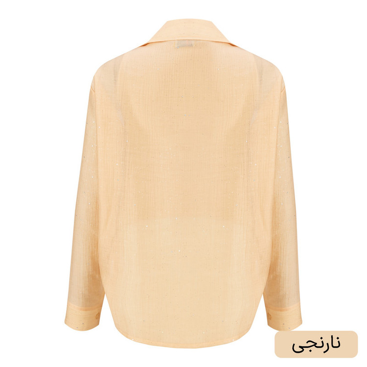 کراپ شومیز آستین بلند یقه برگردان زنانه مدل ماریاس کد 2586