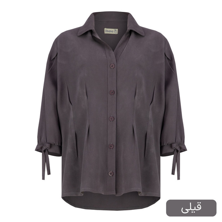 شومیز آستین بلند یقه برگردان زنانه مدل سدین کد 2603