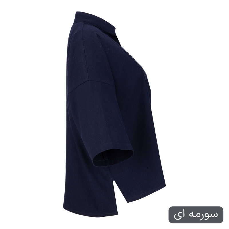 بلوز آستین سه ربع یقه ایستاده زنانه مدل فریماه کد 2560