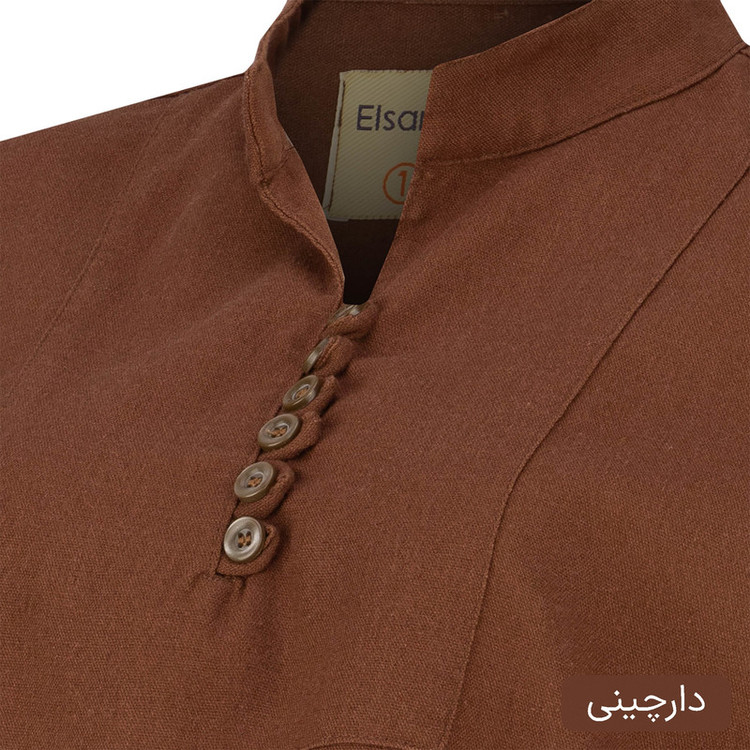 بلوز آستین سه ربع یقه ایستاده زنانه مدل فریماه کد 2560