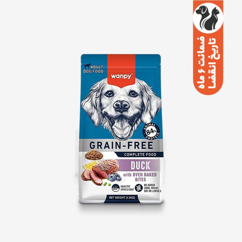 غذا خشک سگ بالغ ونپی مدل GRAIN FREE طعم اردک وزن 1.5 کیلوگرم