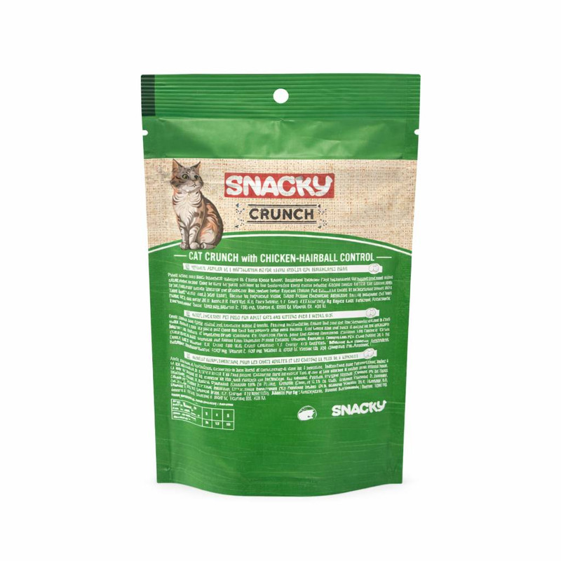 تشویقی گربه اسنکی مدل Hairball Control Crunch طعم مرغ وزن 60 گرم