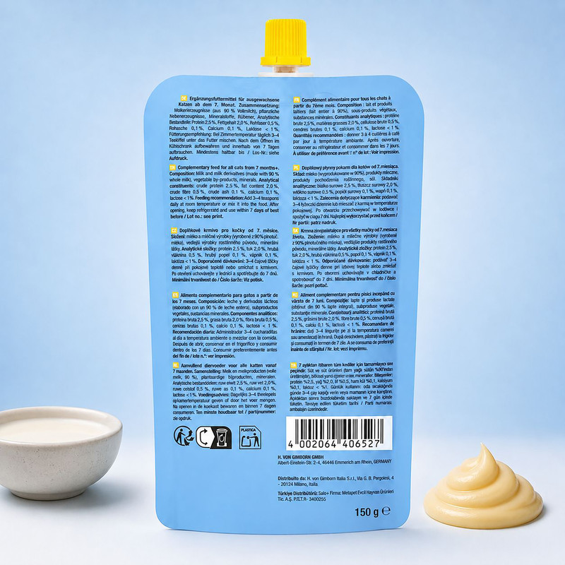 پودینگ گربه جیم کت مدل Lactose-reduced با طعم شیر وزن 150 گرم