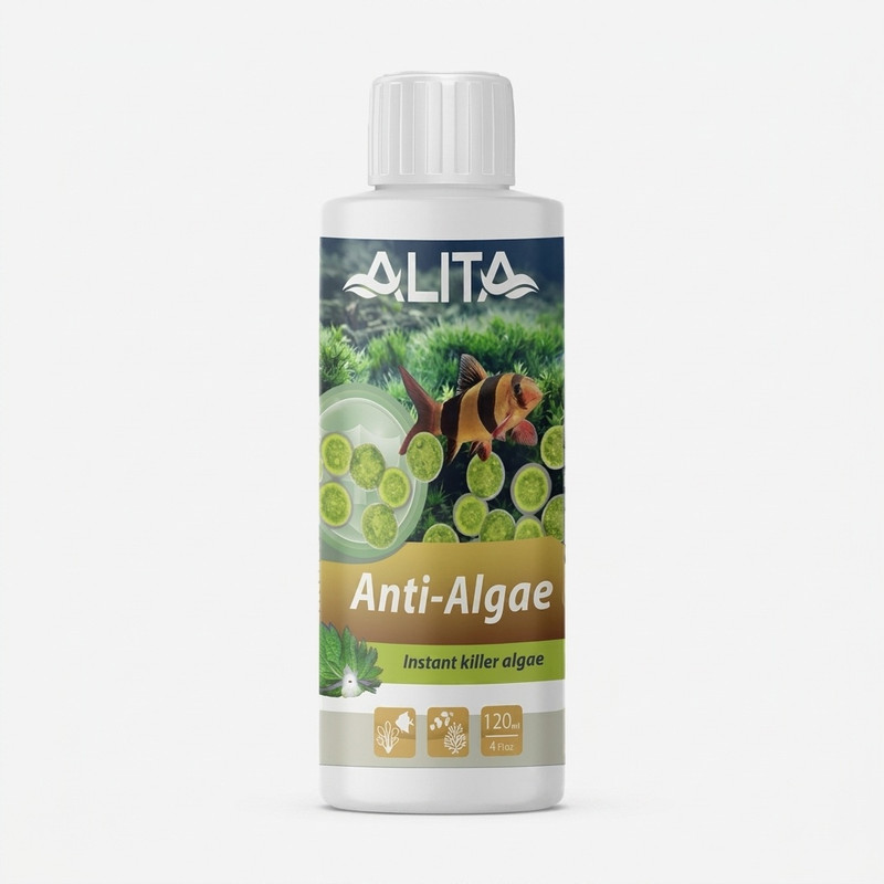 محلول ضدجلبک آکواریوم آلیتا مدل Anti Algae حجم 120 میلیلیتر