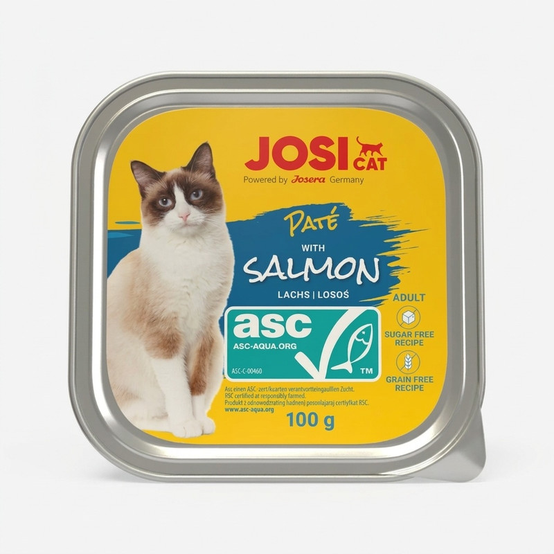 غذای کاسه ای گربه بالغ جوسرا مدل Josicat Pate Salmon با طعم ماهی سالمون وزن 100 گرم