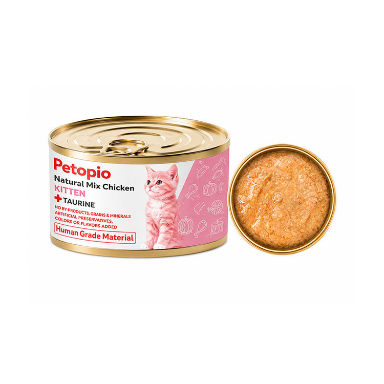 کنسرو بچه گربه پتوپیا مدل Natural Mix Kitten طعم میکس وزن ۱۱۰ گرم