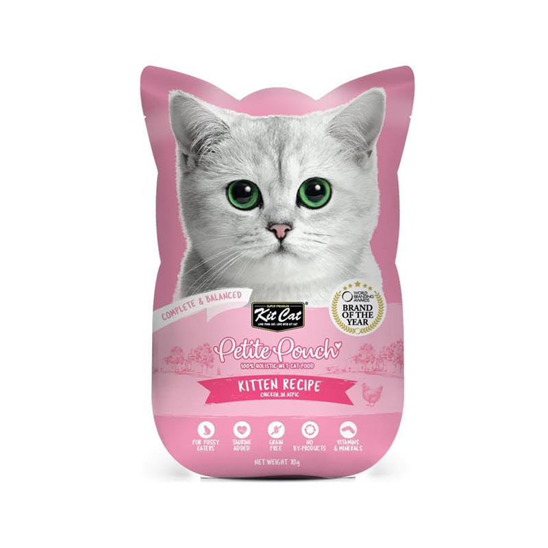 پوچ گربه نابالغ کیت کت مدل Petite طعم مرغ وزن 70 گرم
