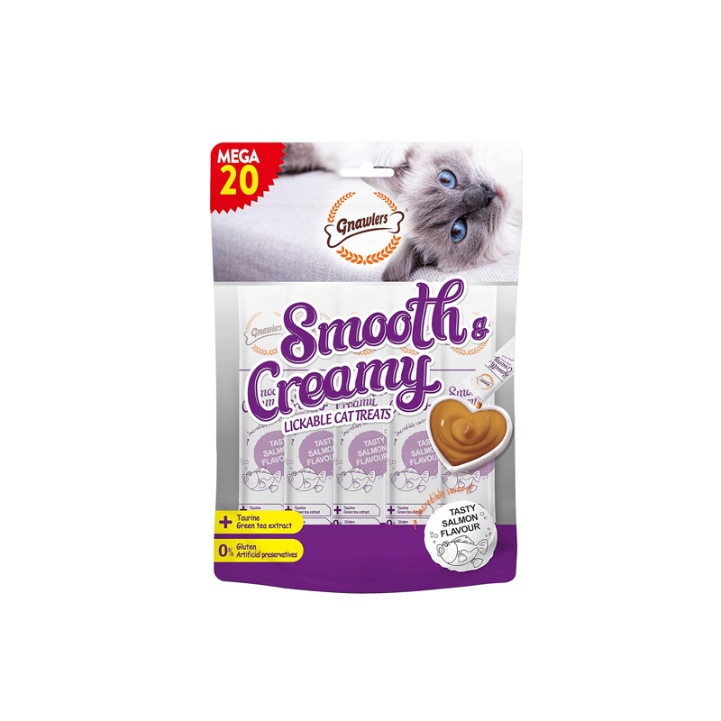 بستنی گربه گناولرز مدل Smooth Creamy طعم ماهی سالمون بسته 20 عددی