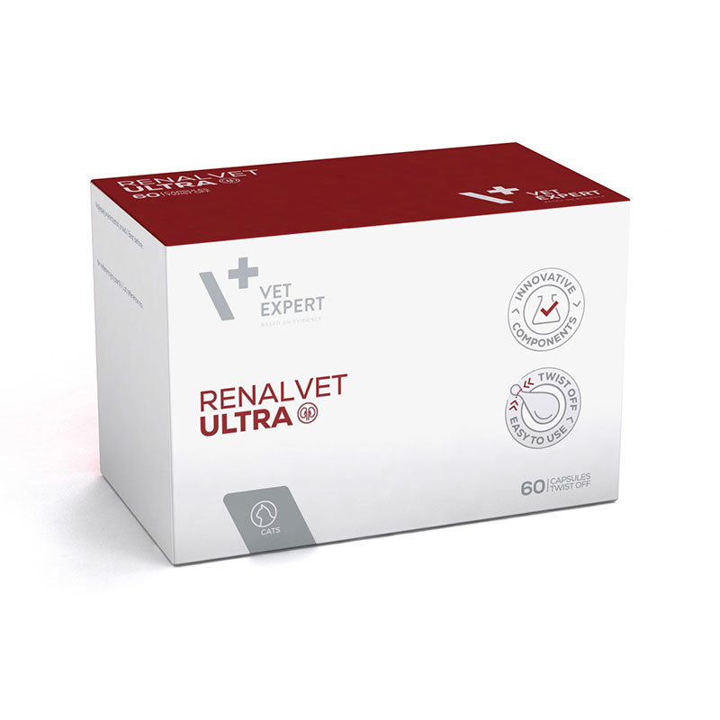 مکمل تخصصی کلیه گربه وت اکسپرت مدل Renalvet Ultra بسته 60 عددی