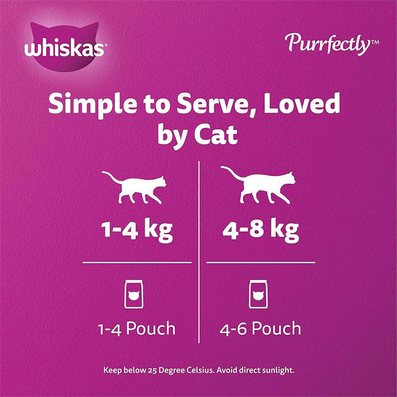 پوچ گربه ویسکاس مدل Purrfectly In Jelly با طعم تن و ماهی سفید وزن 85 گرم