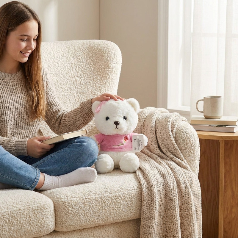 عروسک مدل خرس گل رز ارتفاع 23 سانتیمتر