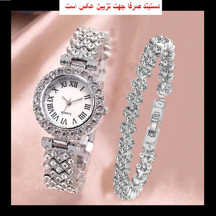 ساعت مچی عقربه ای زنانه مدل فول نگین کد ne2023
