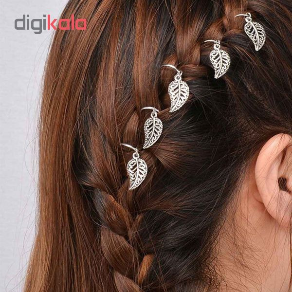 حلقه تزیینی مو طرح برگ کد SL 01 بسته 5 عددی