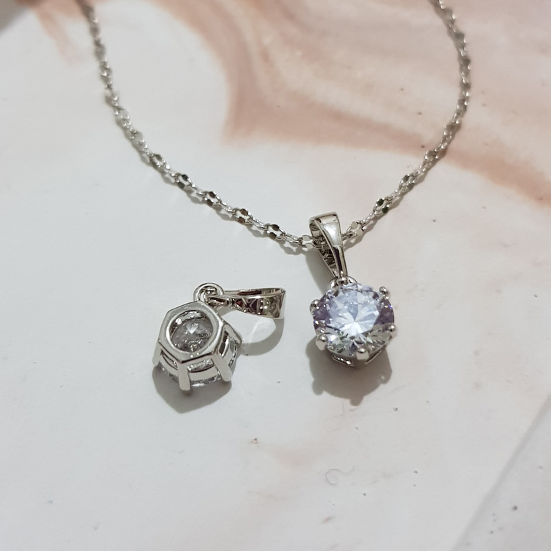 آویز گردنبند زنانه ژوپینگ مدل تک نگین 427