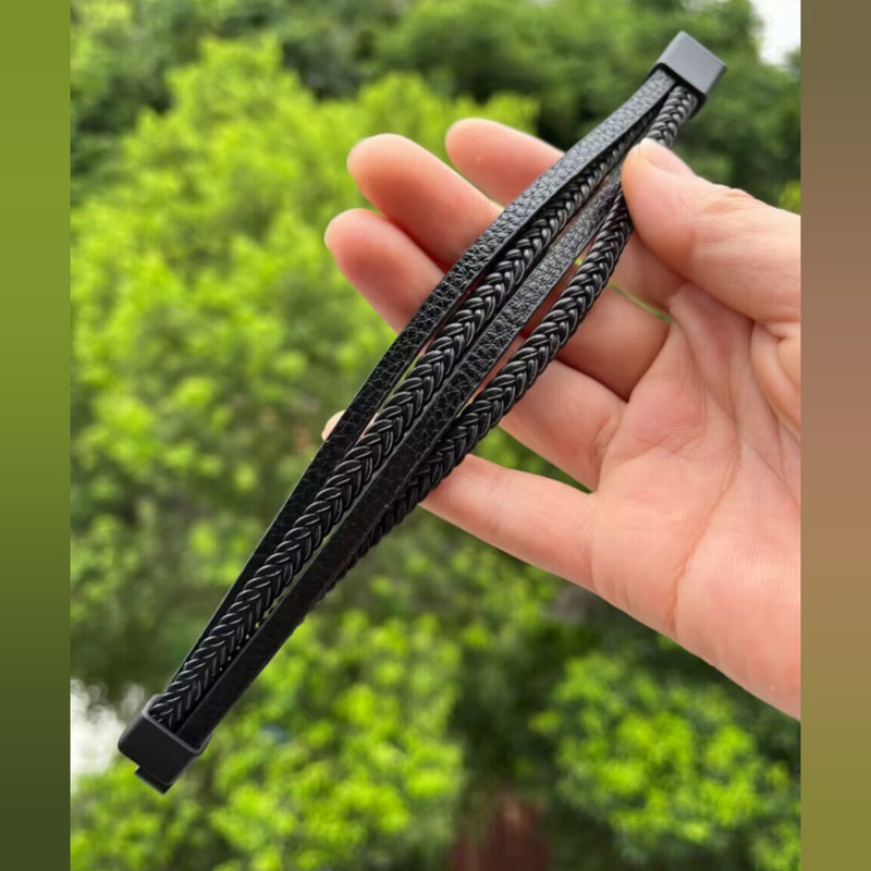 دستبند مردانه مدل ریکاردو چرم طبیعی کد 2200