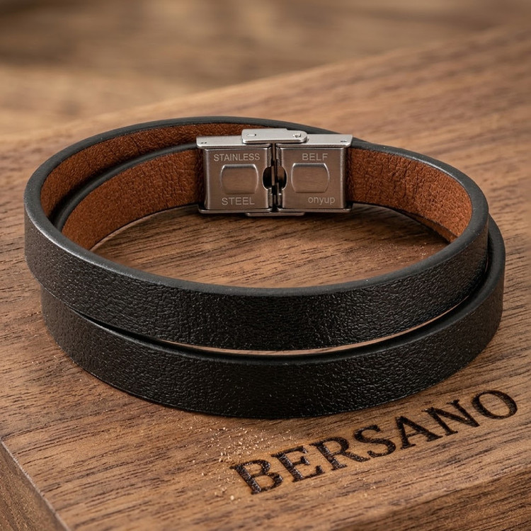 دستبند چرم مدل آرتور کد BR-804