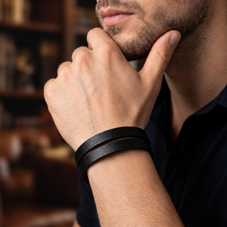 دستبند چرم مدل آرتور کد BR-804
