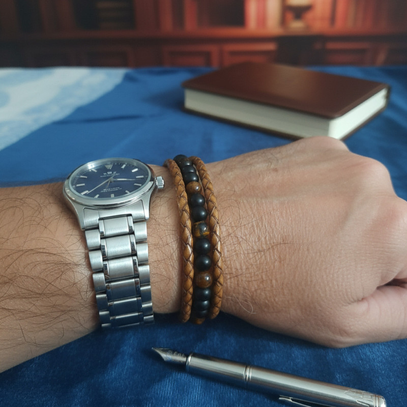 دستبند مردانه مدل راز آفتاب کد 8640
