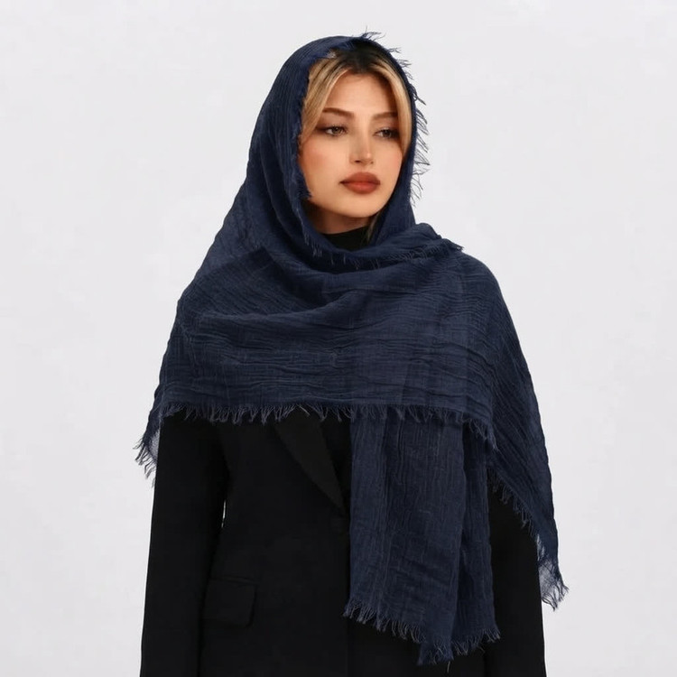 شال زنانه مدل کنفی دور ریش کد E2