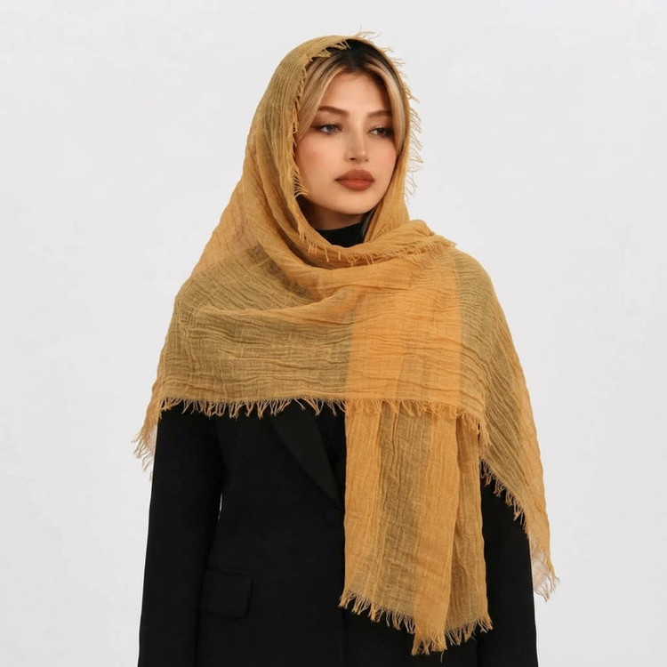 شال زنانه مدل کنفی دور ریش کد E2