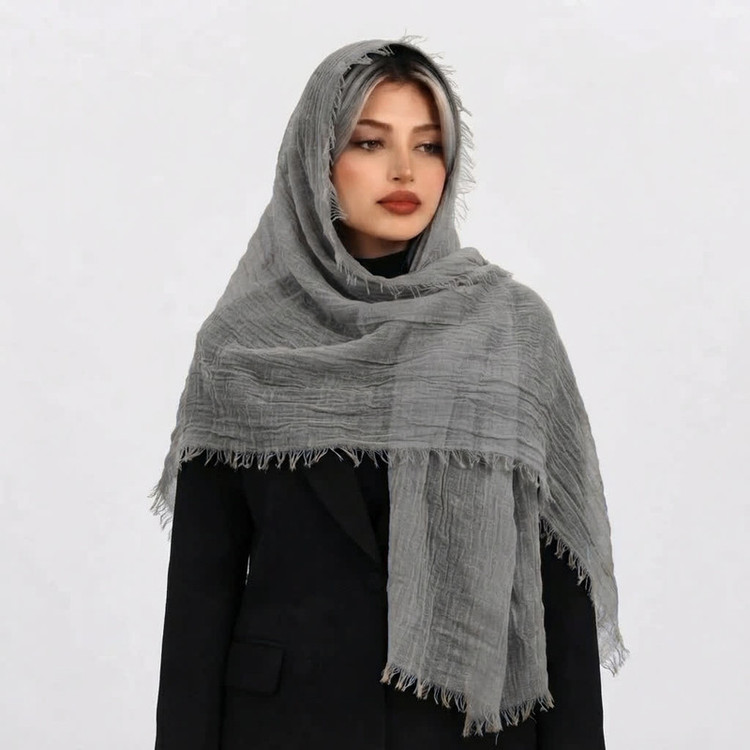 شال زنانه مدل کنفی دور ریش کد E2