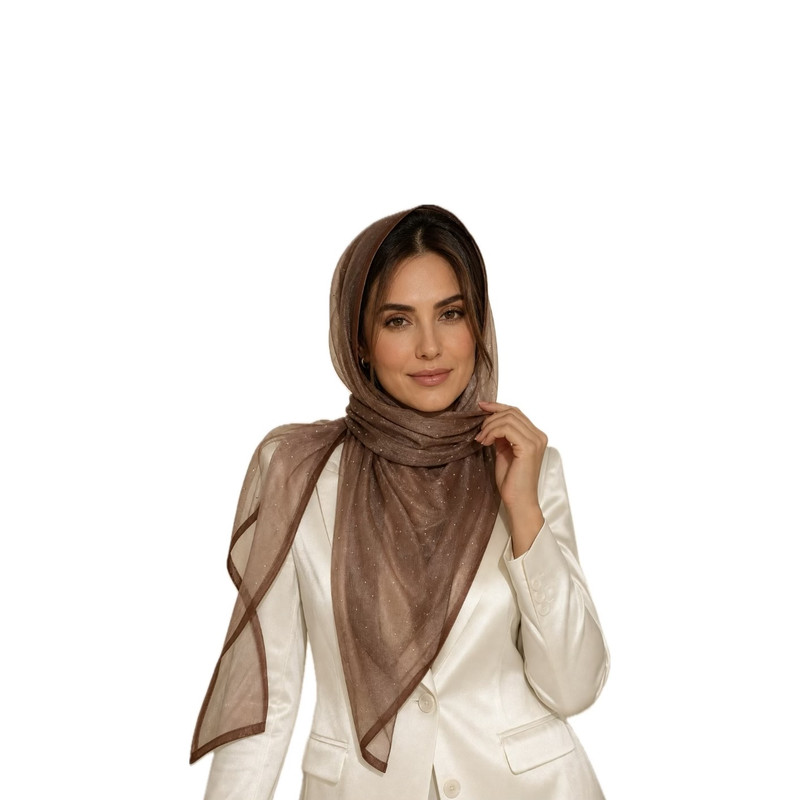 شال زنانه مدل نگیندار تور نوار دوزی کد E300