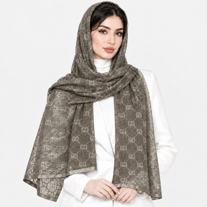 شال تور زنانه مدل دورگان E20 با طول و عرض 70*200 سانتی‌متر