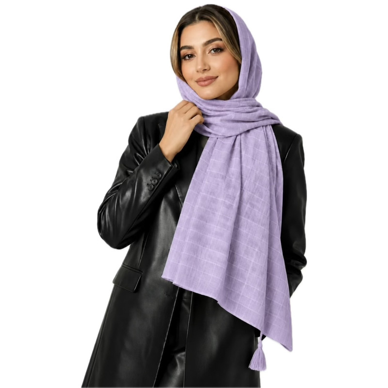 شال زنانه نخی مدل چهار خانه کد E300